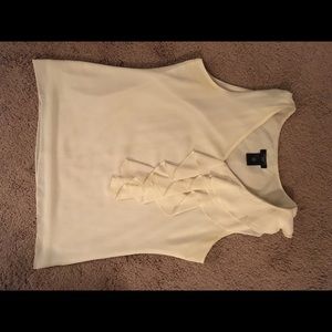Ann Taylor Cream Sleeveless Blouse